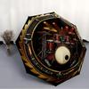 Golden Drum Stage pattern umbrella, portable and foldable design, 8 ribs, a casual accessory for Halloween, Christmas, and birthday gifts.