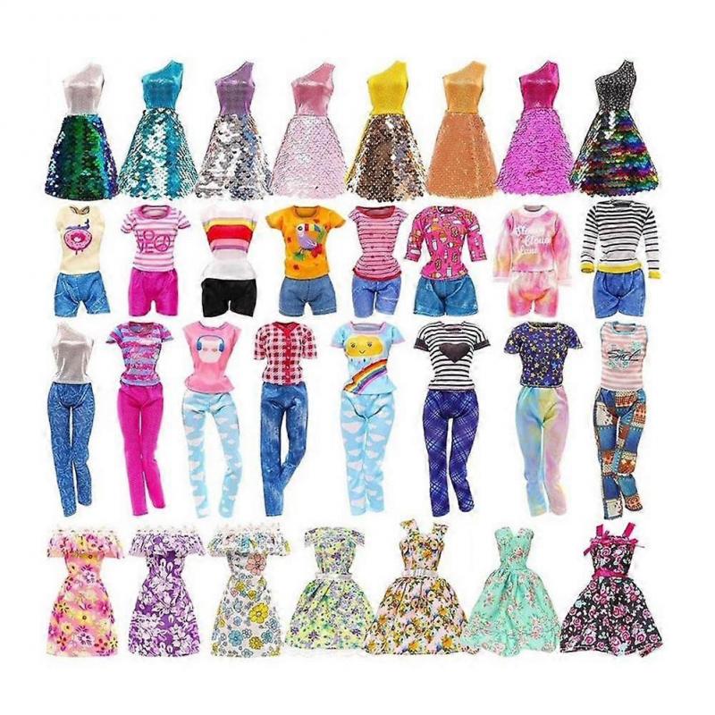10 Sets Fashion Doll Clothes Shiny Dress For 11.5"-12" Doll Clothes Suit Toy