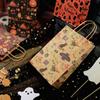 Borsa Tote di Carta Kraft per Halloween Zucca Fantasma Castello Borsa Retrò Confezione Caramelle Snack Borsa Regalo