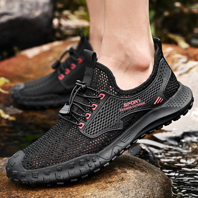 New Breathable Mesh Men Sneakers Outdoor Shoes for Men Summer Hiking Shoes Big Size 38-46 Water Shoes Athletic Walking Shoes