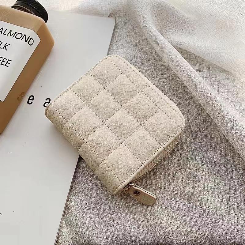 

Fashion Short Wallets For Women Pu Leather Female Plaid Purses Card Holder Wallet Small Zipper Wallet With Coin Purse Clutch Bag
