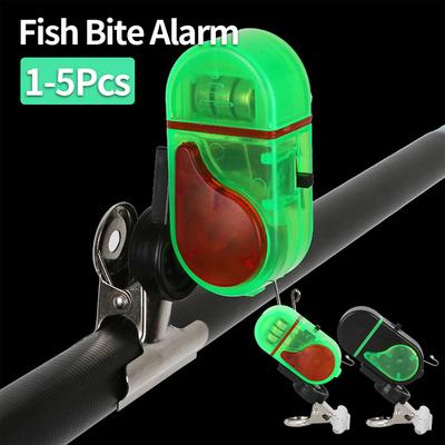 1/2/3/5Pcs Fishing Alarm Sound Bell Double-lamp Fish Bite Lure Alarm Fishing Finder Alarm Sensitive Accessories Fishing Tackle