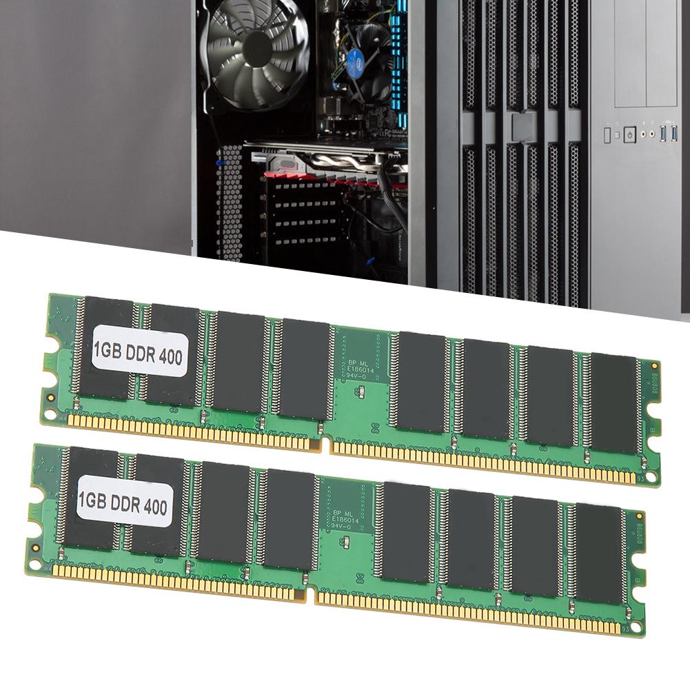 2Pcs Memory Module Desktop Computer Double‑Sided 16‑Grain DDR 1GB 400MHZ PC‑3200