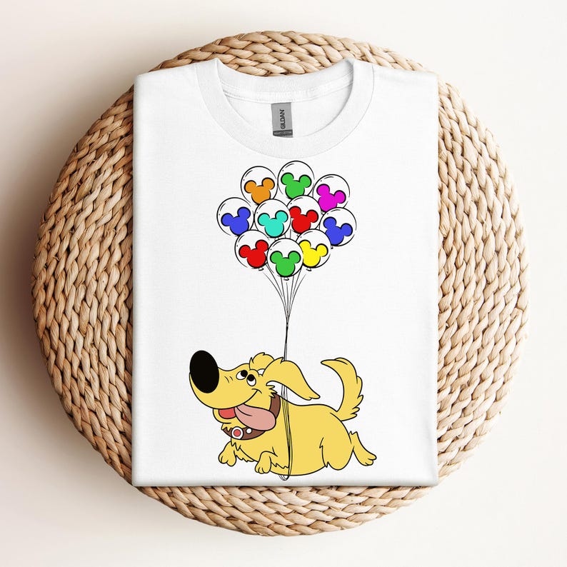Disney Pixar Up Movie Retro Dug Dog With Mickey Balloon Christmas Shirt, Walt Disney World Shirt, Disneyland Xmas Family Matching Shirts 100