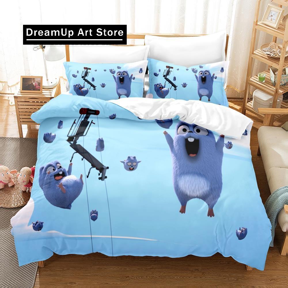 3D Print Fashion Grizzy and The Lemmings Bedding Set Boys Girls Twin Queen Full Size Duvet Cover Pillowcase Bed Adult Bedroom