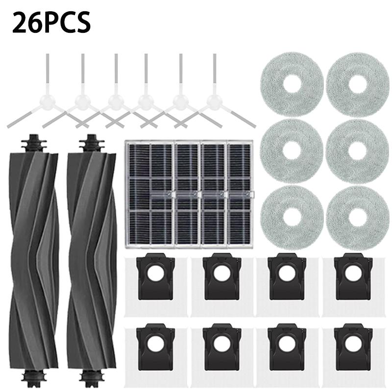 Ersatzzubehör für Staubsauger Dreame Mova E30 Ultra / Trouver E30 Ultra, Hauptseitenbürstenfilter, Beutel