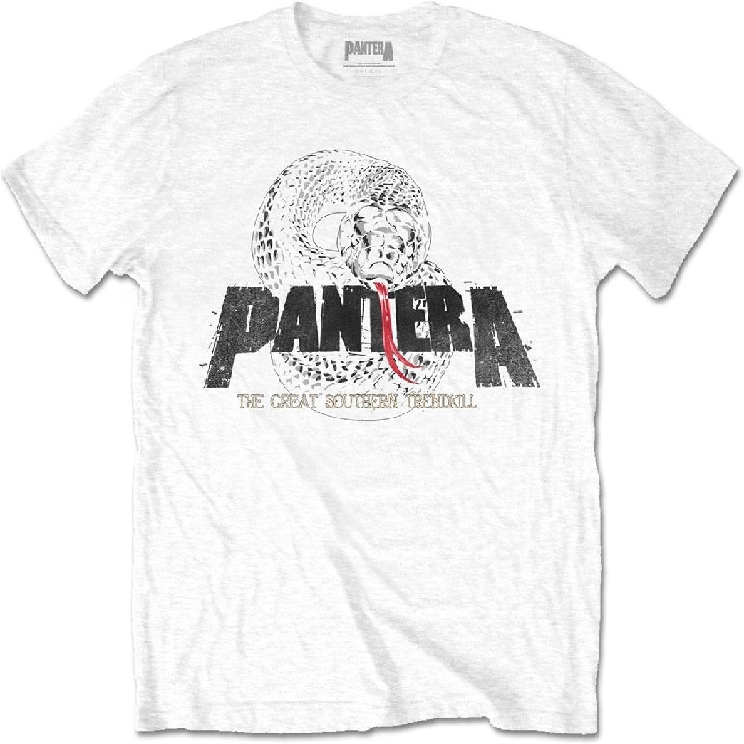 Футболка Pantera Южный Трендкилл Змея Логотип Группы Новая Официальная Мужская Белая, wht, XL S