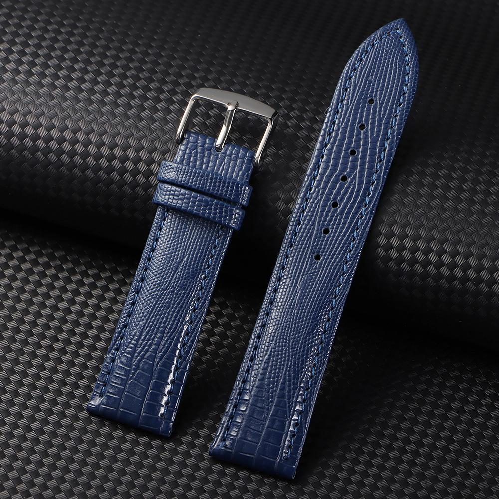 18mm 20mm 22mm Universelles Eidechsenmuster Uhrenarmband Rindsleder Uhrenarmband für Herren Damen Verbundwerkstoff Uhrenarmband Zubehör