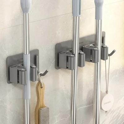 Mehrzweckhaken, selbstklebend, Wandbehang, Moppständer, Besenaufhänger, Haken für Küche, Badezimmer, Organisation, Heim-Organizer, Zubehör