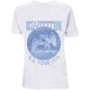 Led Zeppelin Tour '75 Blau-Waschung T-Shirt Weiß Neu