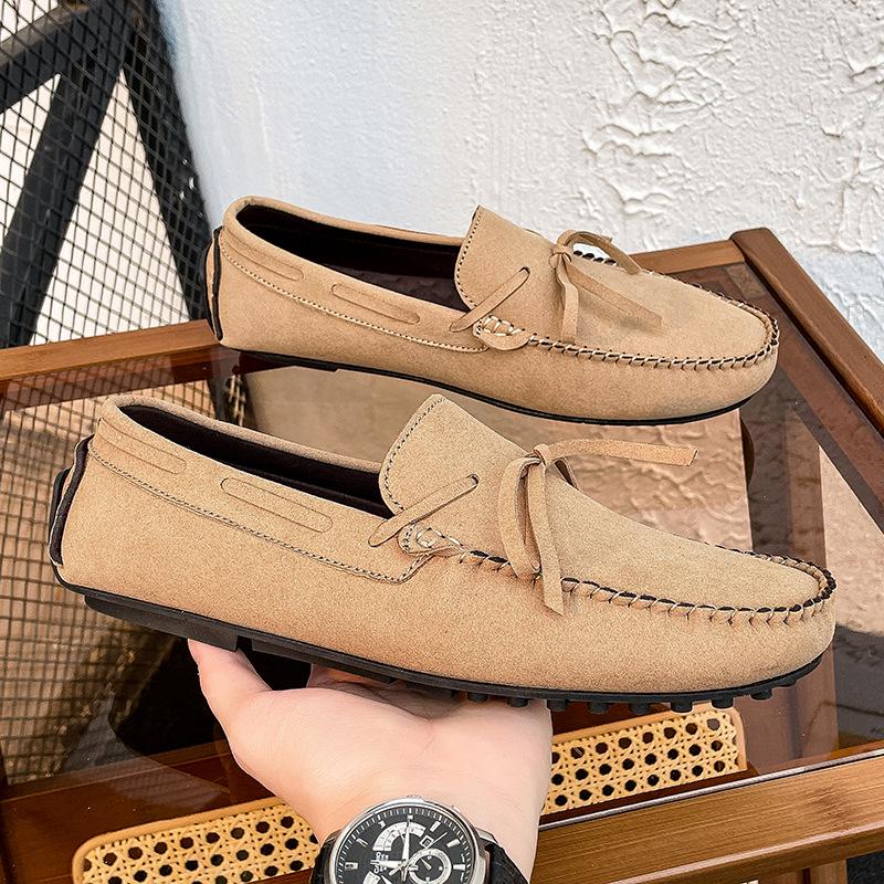 Men's Spring Casual Velvet Driving Shoes - British Style, Versatile, Easy Slip-On Design