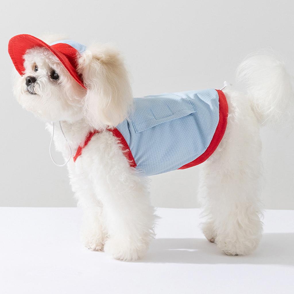 Breathable Dog Cooling Vest Sun Hat Set for Hot Weather Wear Outdoor Activity Large Pet Apparel