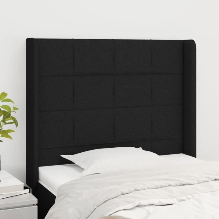 VidaXL Headboard with Ears Black 103x16x118-128 Cm Fabric3119572