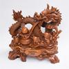Golden Dragon Wood Root Sculpture: Hand-Carved Imitation Red Sandalwood Ornament for Living Room Decoration