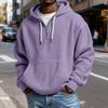 Mokaloha Men's Casual Solid Color  Zipper Long Sleeve Hooded Sweatshirt, Everyday Zipper Casual Long Sleeve T-Shirt