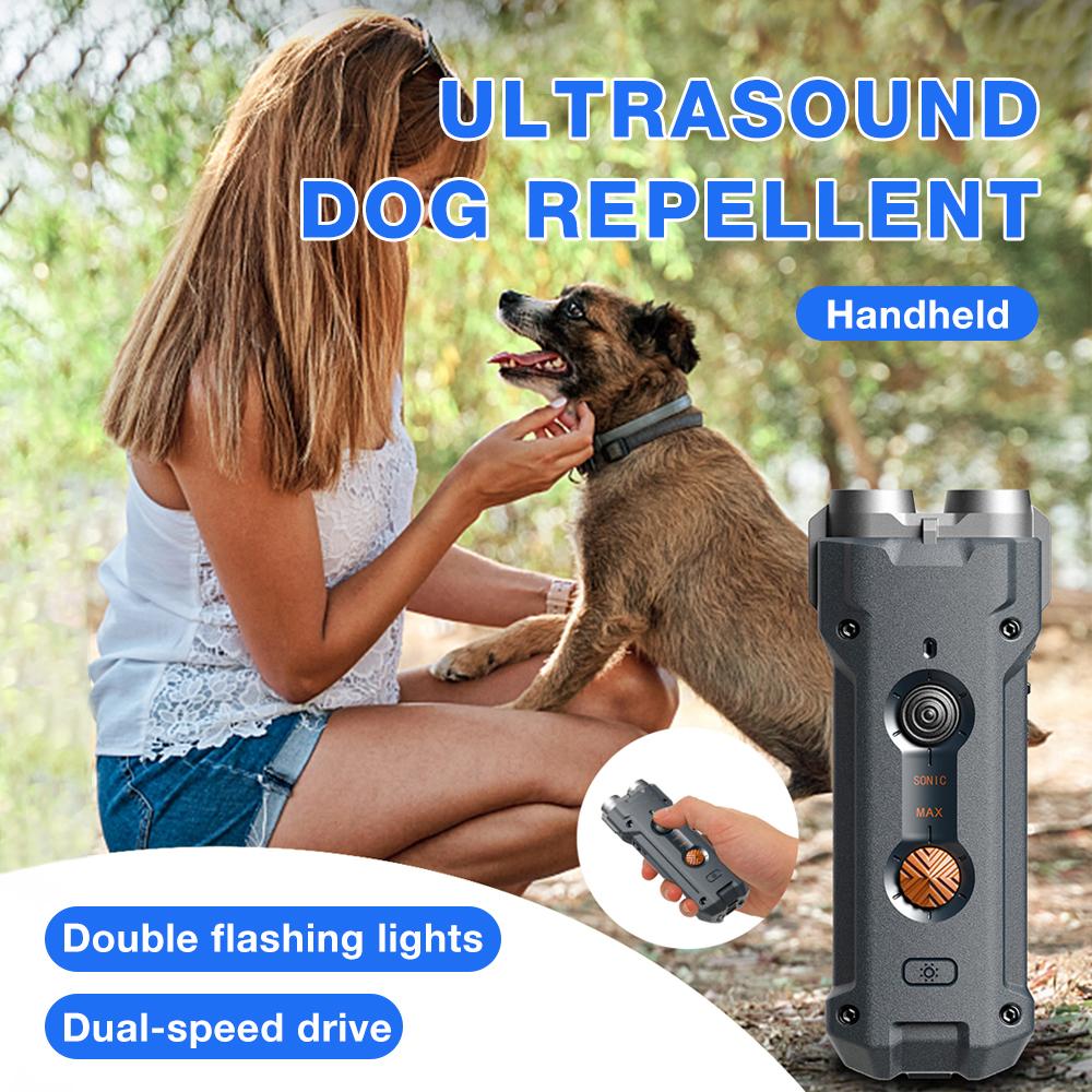Double Flashlights 32 feet Ultrasonic Pet Dog Repeller Ultrasonic Dog Trainer Pet Training Products Deterrent Barking Stopper