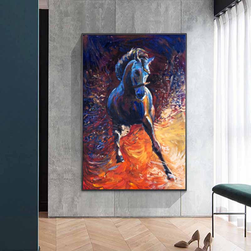 Saudi Classic Animal Wall Art Painting Abstract Horse Canvas Poster and Print Luxury Wall Pictures for Living Room Home Decor No Frame