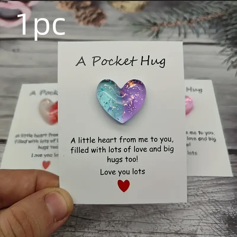 

cute little heart pocket hug, decorated pocket hug with encouragement card, special birthday, wedding, party, Valentine s