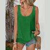 Women's Summer Tops Sleeveless Tank Tops Casual Flowy Loose Tunics Shirt Double Layers Ruffle Blouses Tunics gIFTS