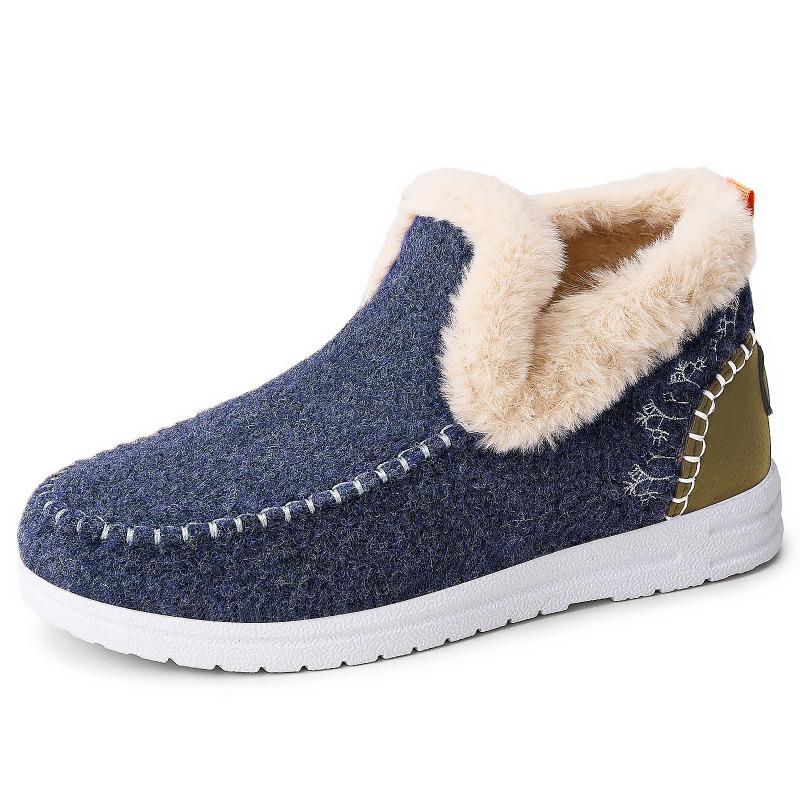 Plus Size RU35-45 Winter Women's Cotton Shoes Plus Velvet Thickened Snow Boots One-step Short Boots Fashion Warm Cotton Boots