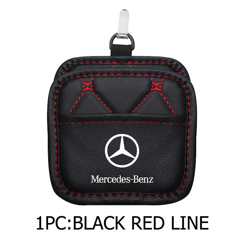 

Leather Car Storage Bag Air Vent Organizer Box Glasses Phone Holder Storage Box For Benz AMG Exclusive A C E R V Class CLA CLS