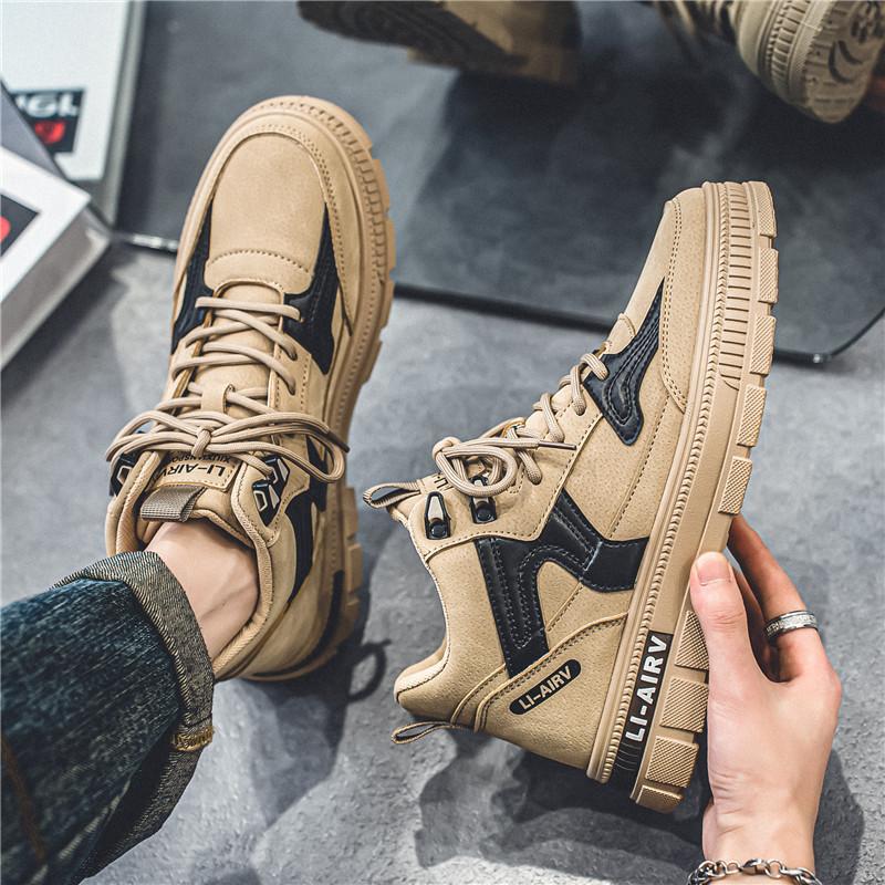 Ins Trend Men's Autumn Winter Boots Hightop Skateboard Shoes Students Boys Platform Walking Casual Boots