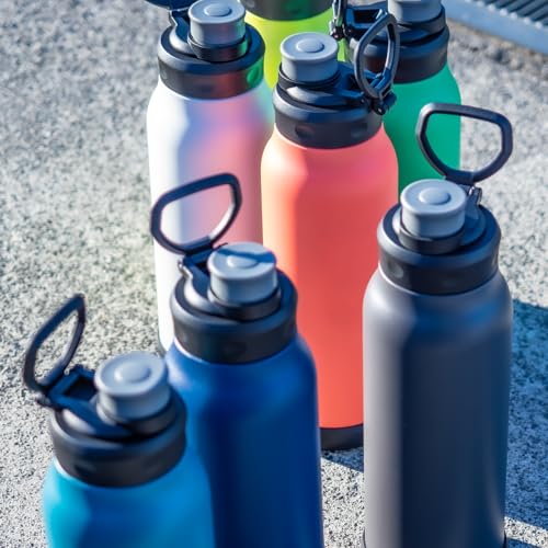 Atlas Activa 1 Liter Water Bottle, Direct Drink, Vacuum Insulated, Sports Bottle, Lightweight, Large Capacity, Portable, with Handle, Gray, ADHB-1000G