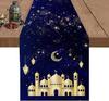 Eid Mubarak Moon Mosque Linen Table Runner Party Decor Ramadan Kareem Kitchen Dining Table Runner Ramadan Decorations