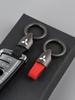 Cwnqah1 Cwmvjg1 Zinc Alloy Suede Car Emblem Keychain Key Chain Rings Charm For Mitsubishi Lancer 10 9 EX Outlander 3 ASX L200 Pajero Accessories