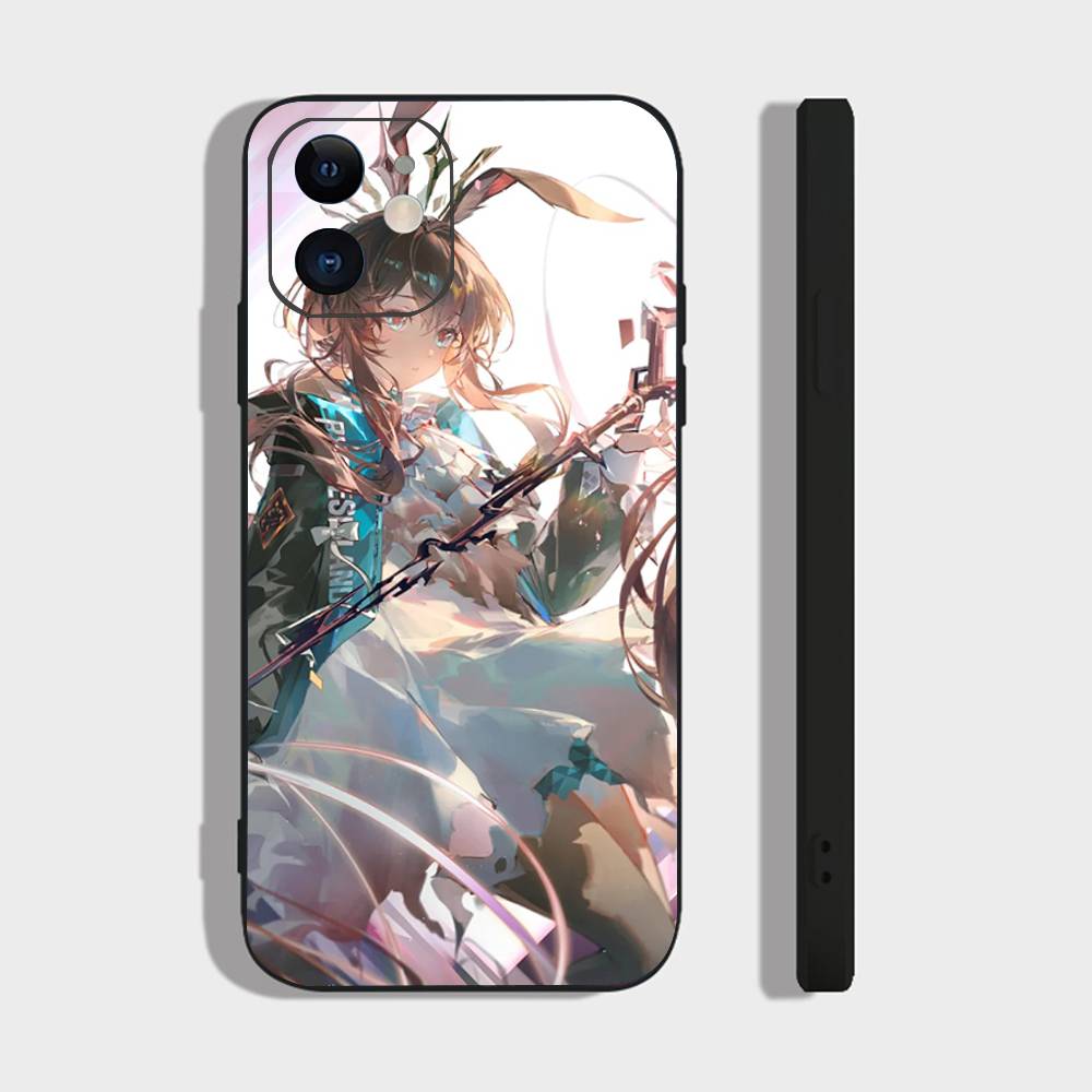 Amiya Animated Game A-Arknights Phone Case For IPhone 17 Air 16 15 14 13 Pro Max 11 12 Black Silicone Cover