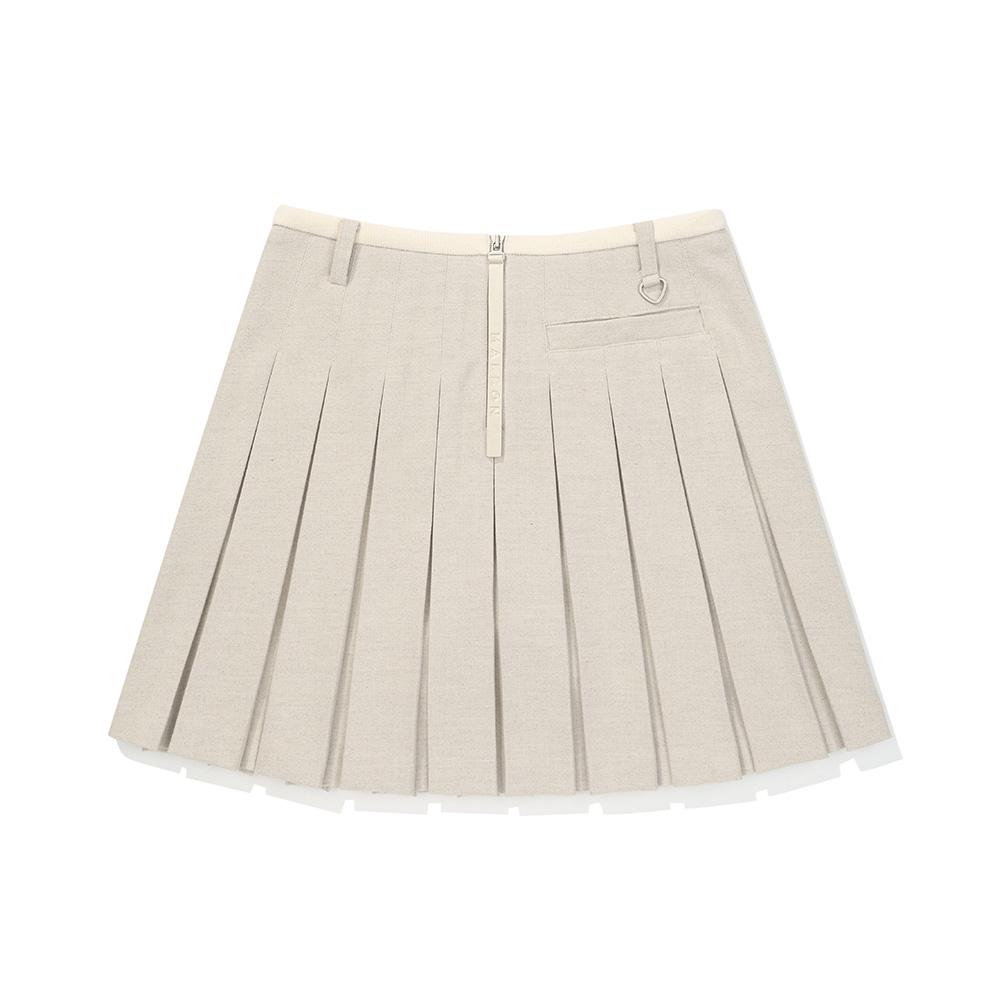 MALBON GOLF Women'S Tr Accordion Skirt Cream (Woman)