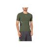 Under Armour Einfarbige Bedrucktes Logo Rundhals Kurzarm Fitnesshemd Herren Oberteile Armeegrün 1289555-330