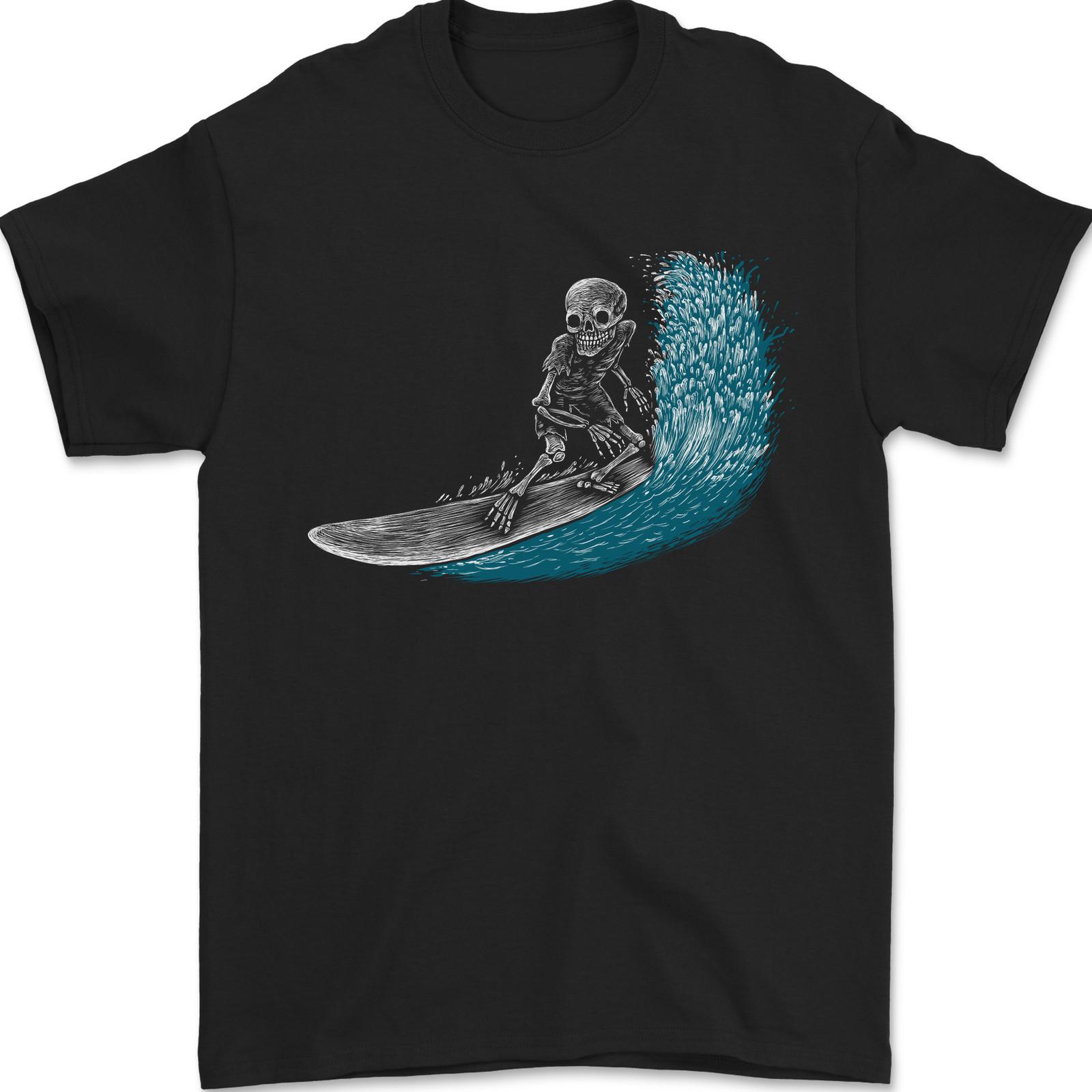 Surfing Skeleton Surf Skull Mens T-Shirt Art Unisex T-Shirt S