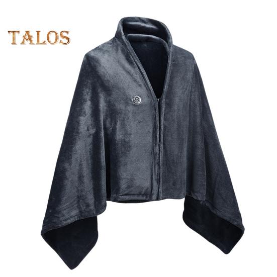 

Электрический обогреватель, быстро нагреваемый, USB-зарядка, толстый плюш, 3 регулируемых температуры, теплая шаль, зимняя накидка, застежка на пуговицы, одеяло черный серый