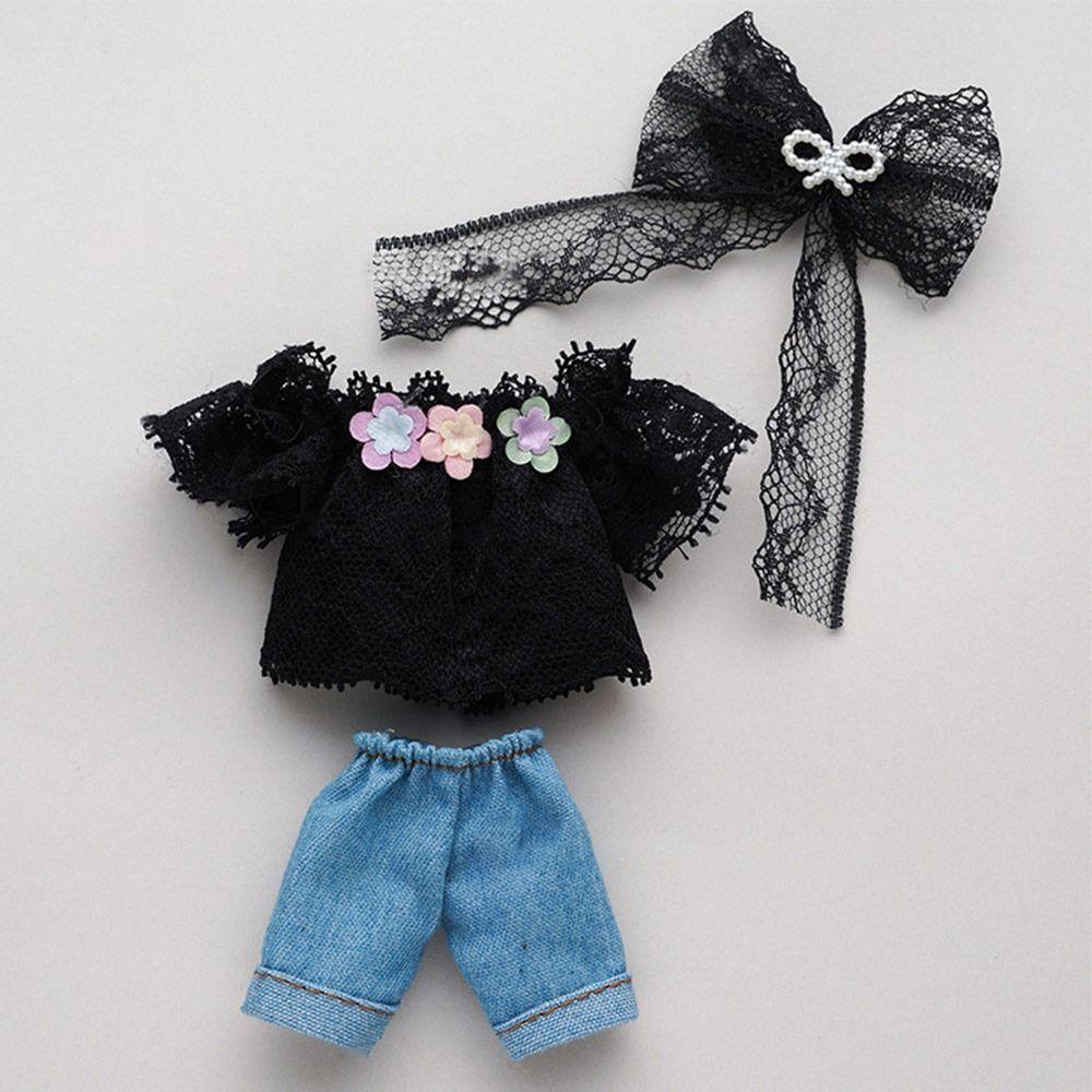 with Headwear High-end Dress Up 4 Styles Jeans Pants Suit Best Gifts 16~17cm Doll/1/8 BJD Doll