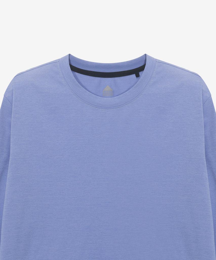 BASIC HOUSE Women'S Cool Sorona Semi-Overfit Round Neck Long Sleeve T-Shirt Blue Lzts3201