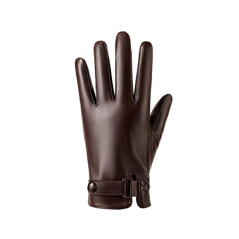 Men'S Real Sheepskin Gloves Are Warm In Winter, Piled And Thickened Touch Screen For Driving And Riding, Business Leather Gloves Are Windproof