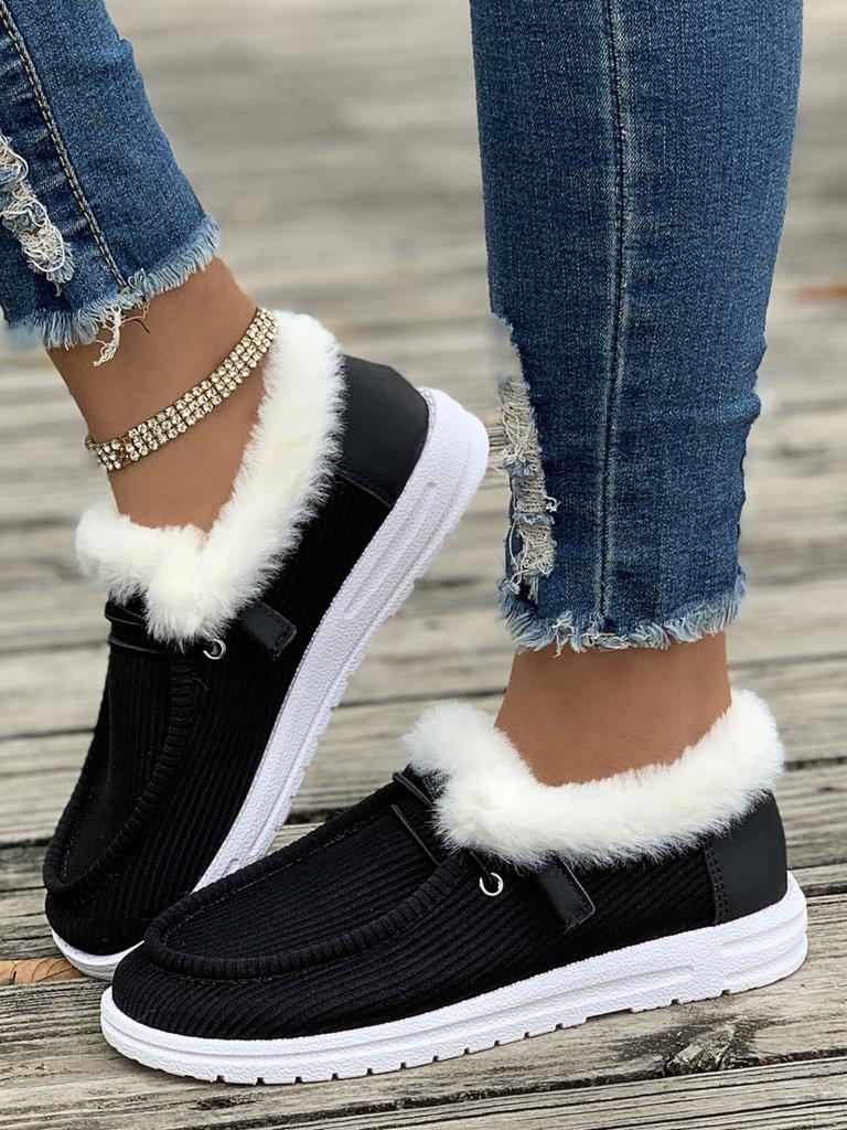 2025 Fall/Winter New Plush Wool Cotton Shoes Plus Size Women's Casual Women's Shoes