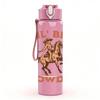 1PC Lil Bit Rowdy Cow Horse Western Print 750ml Color Plastic Sports Water Bottle Leakproof Flip Straw Lid Suitable for Sports Office Home Use