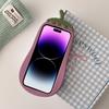 For iPhone 14 Pro Case Cartoon Smile Eggplant Soft Silicone Phone Cover
