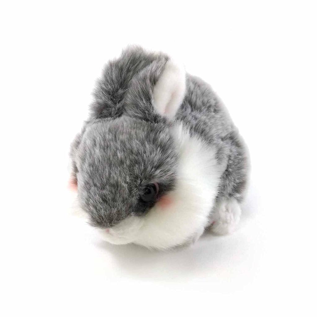 Cute Plush Toy - Fluffy Rabbit, Size S, Crawling, Gray F0236