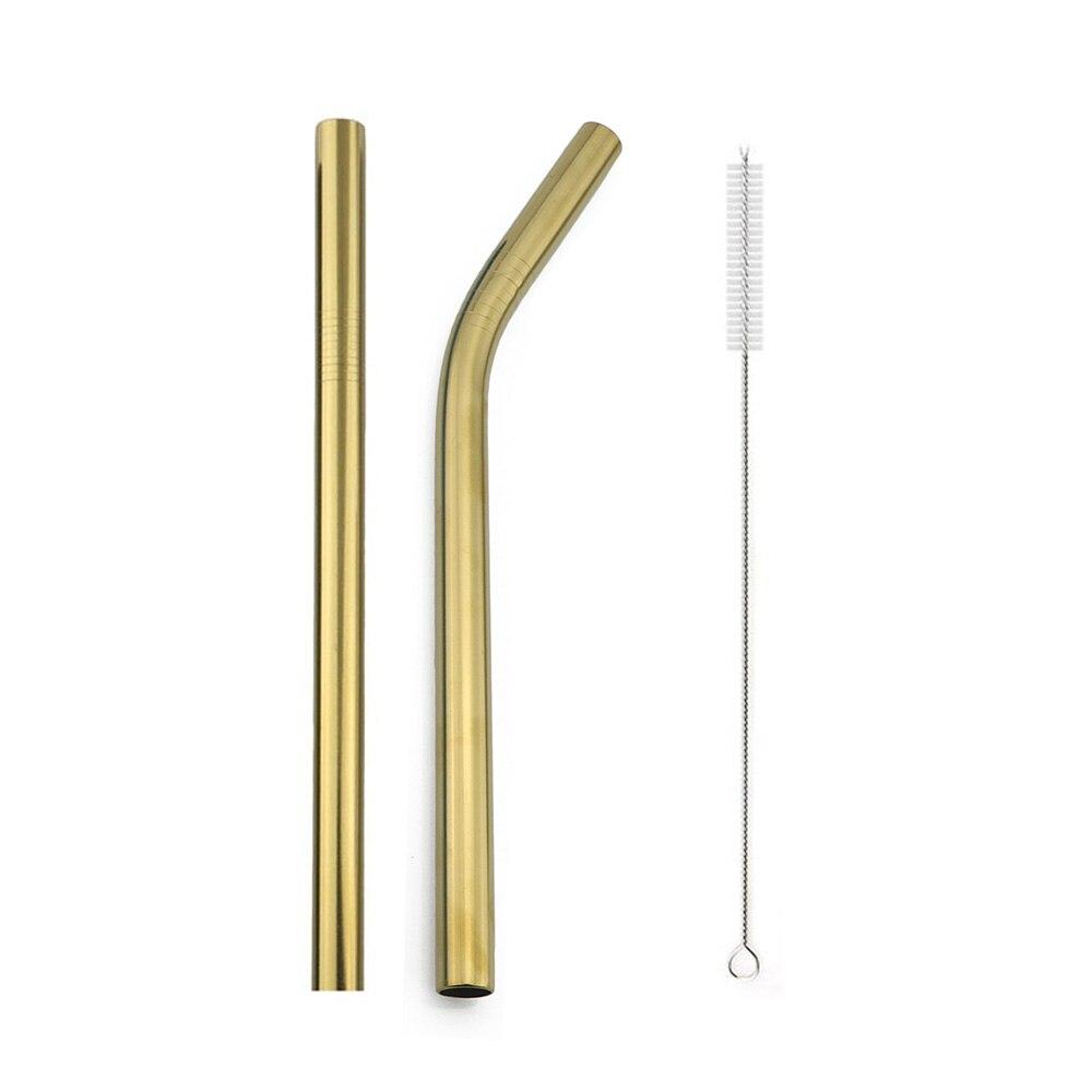Drinking Straws Travel Set Reusable Stainless Steel Straws Extra Wide 12MM Metal Straw With Cleaner Brush Portable Bag