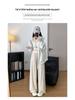 Knitted Lace Patchwork Wide-Leg Women's High-Waisted Casual Pants