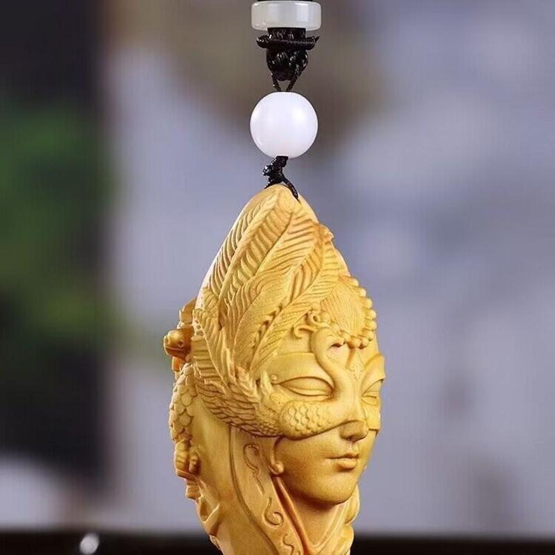 Wood Carving Ancient Western Regions Beauties Sculptures and Figurines Decorative Pendant Chinese Home Decorations