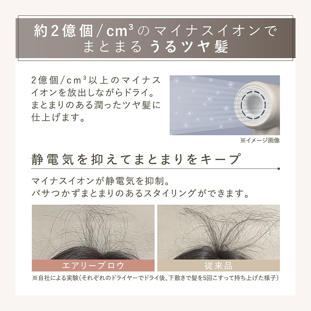 Dry X Large Air Volume X LINKA Airy Blow Quick Dry Large Air Volume Dryer Lightweight 345g Quiet 8 Level Adjustment Powerful 1200W 200 Million
