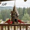 Outdoor Bird Feeding Station Retro Castle Feeder Metal Hanging Nature Gift for Enthusiasts Wild Feeder Garden Backyard Balcony Decor Weather
