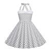 Moda Bambini Manica Corta Cuciture sul Collo Pois Retro Abbigliamento Bambini Gonna
