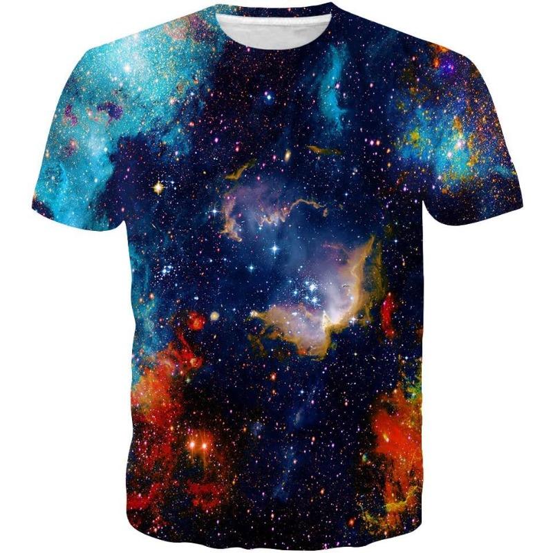 T-shirt Estiva da Uomo in Poliestere 3D Asciugatura Rapida Traspirante Manica Corta T-shirt Casual Colore Tie Dye T-shirt Estiva