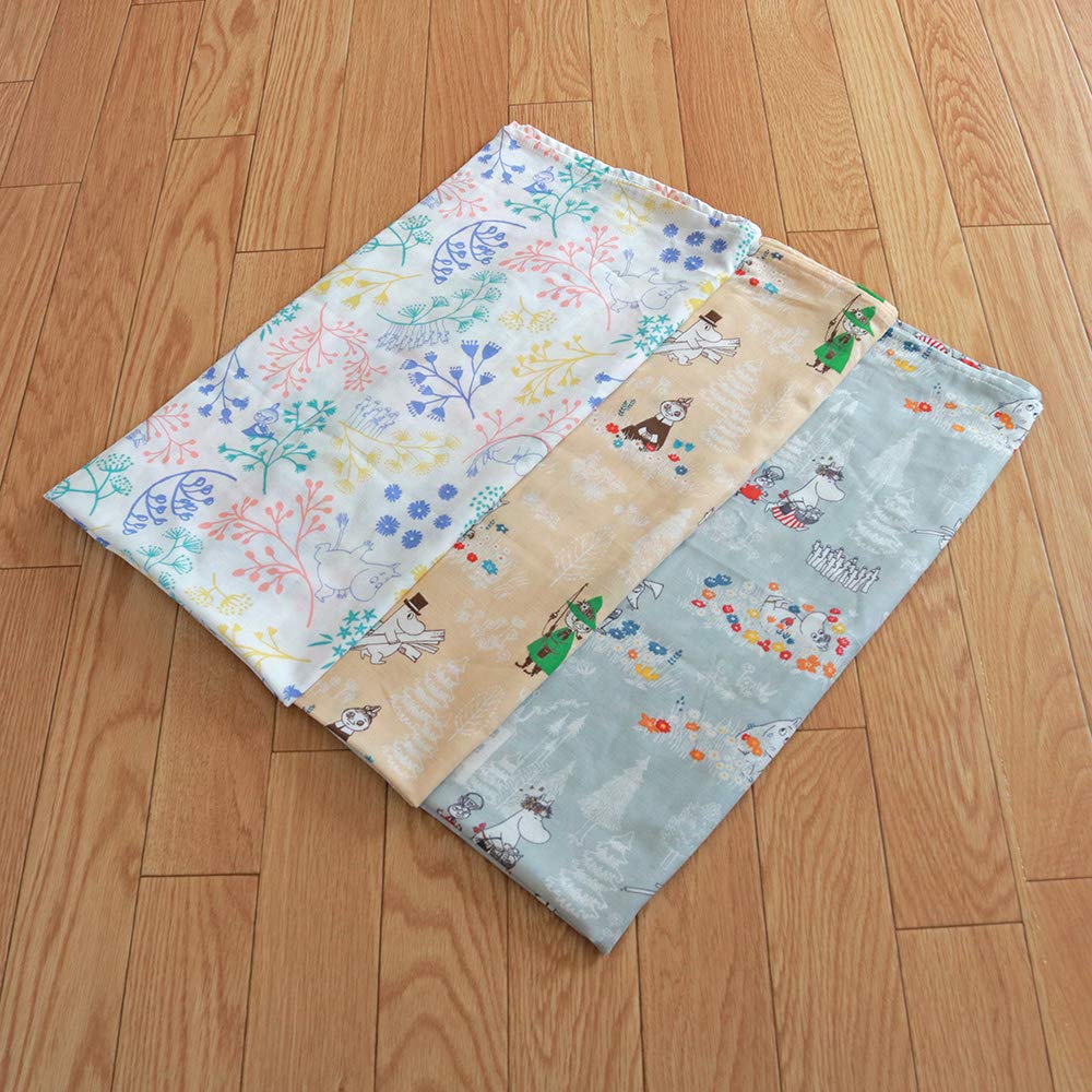 Moomin Made In Nursing Lap 100x100cm Multi-Gauze Blanket, Japan, Double-Ply Gauze, Swaddle, Cover, Blanket, (Gray)
