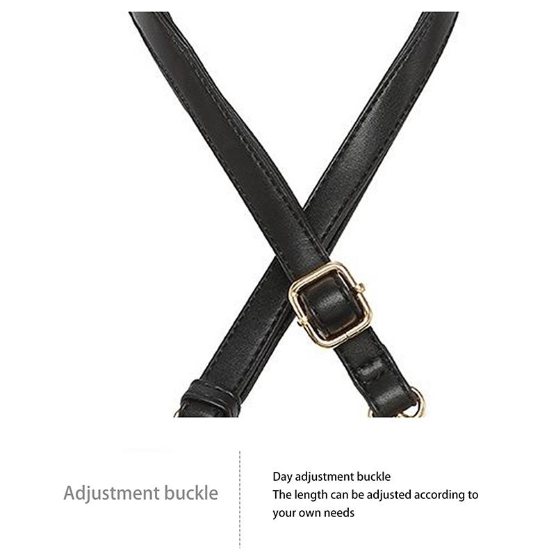 Bag Handle Belt Black Pu Lady Handbag Accessories With Snap Hook/Dog Hook 1.5Cm Width